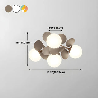 ZOWALA - Nordic Glass Bubble Semi-Flush Mount Lamp Image - 29