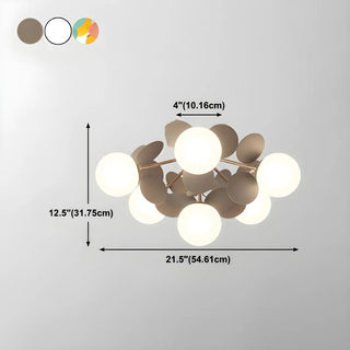 ZOWALA - Nordic Glass Bubble Semi-Flush Mount Lamp Image - 30
