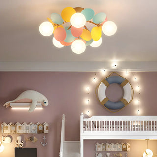 ZOWALA - Nordic Glass Bubble Semi-Flush Mount Lamp Image - 4