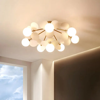 ZOWALA - Nordic Glass Bubble Semi-Flush Mount Lamp Image - 6