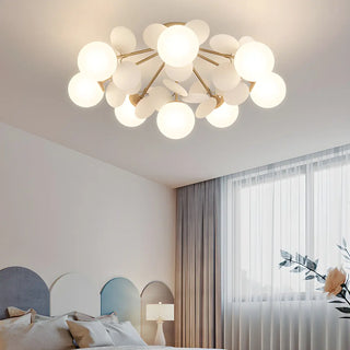 ZOWALA - Nordic Glass Bubble Semi-Flush Mount Lamp Image - 8