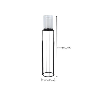 Modish Bedroom Metal Cylinder Black LED Floor Lamp Zawala #size