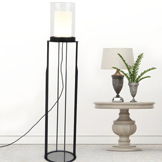 Modish Bedroom Metal Cylinder Black LED Floor Lamp Zawala Image - 8