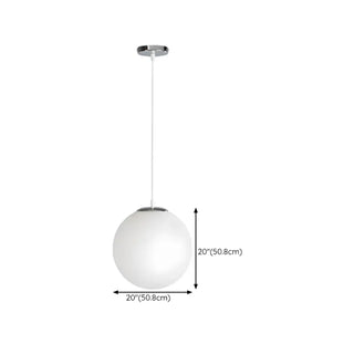 ZOWALA - Nordic Globe Adjustable Height Island White Pendant Light Image - 16