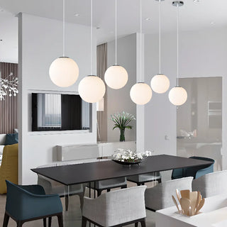ZOWALA - Nordic Globe Adjustable Height Island White Pendant Light Image - 2
