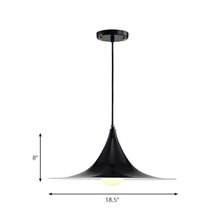 ZOWALA - Nordic Flared Modern Glossy Metal Cone Pendant Light Image - 10