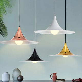 ZOWALA - Nordic Flared Modern Glossy Metal Cone Pendant Light Image - 2