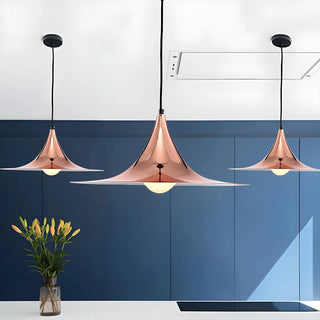 ZOWALA - Nordic Flared Modern Glossy Metal Cone Pendant Light Image - 6