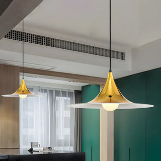 ZOWALA - Nordic Flared Modern Glossy Metal Cone Pendant Light Image - 8