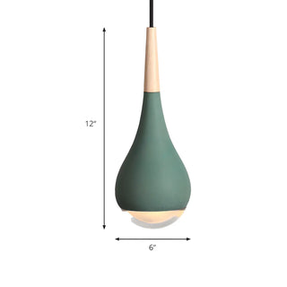 ZOWALA - Nordic Modern Ceramic Teardrop Green Pendant Light #size