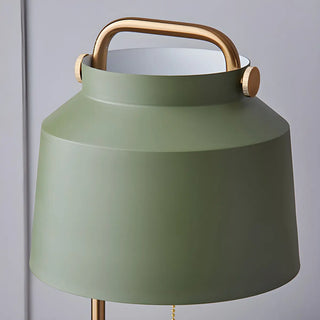 ZOWALA - Nordic Iron Bucket Wood Base Table Lamp Image - 6