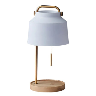 ZOWALA - Nordic Iron Bucket Wood Base Table Lamp Image - 9