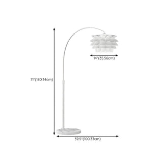 ZOWALA - Nordic Iron White Adjustable Arc Floor Lamp #size