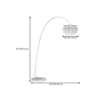 ZOWALA - Nordic Iron White Adjustable Arc Floor Lamp Image - 13