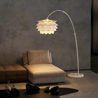 ZOWALA - Nordic Iron White Adjustable Arc Floor Lamp Image - 2