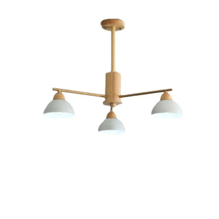 ZOWALA - Nordic Large Wood Metal Dome Chandelier Image - 13