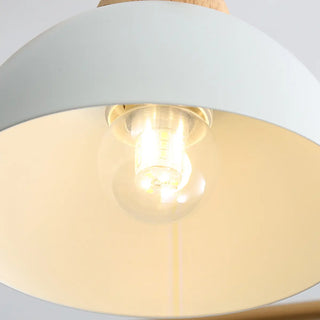 ZOWALA - Nordic Large Wood Metal Dome Chandelier Image - 7
