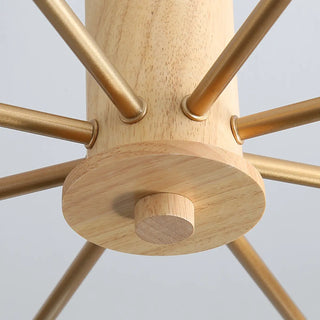 ZOWALA - Nordic Large Wood Metal Dome Chandelier Image - 8