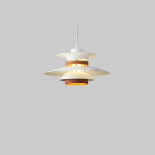 ZOWALA - Nordic Multi-Layer Iron Restaurant Walnut Pendant Light Image - 9