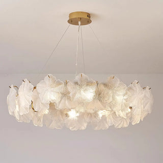 ZOWALA - Nordic Luxury Frosted Glass Petal Bedroom Clear Chandelier Image - 10