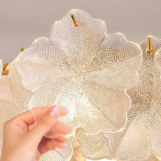 ZOWALA - Nordic Luxury Frosted Glass Petal Bedroom Clear Chandelier Image - 11