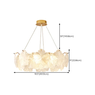 ZOWALA - Nordic Luxury Frosted Glass Petal Bedroom Clear Chandelier #size
