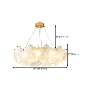 ZOWALA - Nordic Luxury Frosted Glass Petal Bedroom Clear Chandelier Image - 16