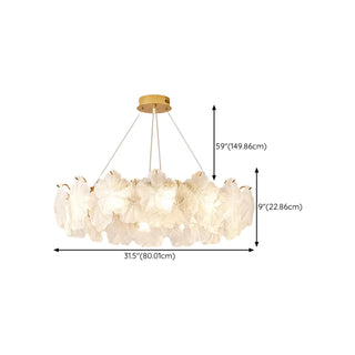 ZOWALA - Nordic Luxury Frosted Glass Petal Bedroom Clear Chandelier Image - 17