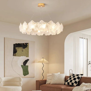 ZOWALA - Nordic Luxury Frosted Glass Petal Bedroom Clear Chandelier Image - 3