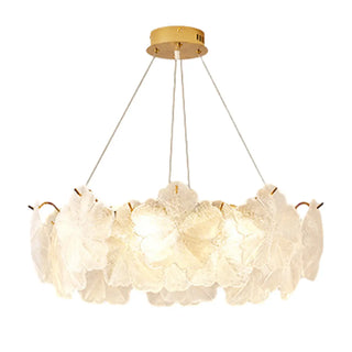 ZOWALA - Nordic Luxury Frosted Glass Petal Bedroom Clear Chandelier Image - 8