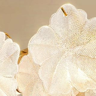 ZOWALA - Nordic Luxury Frosted Glass Petal Bedroom Clear Chandelier Image - 9