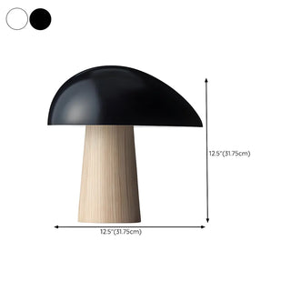 Modern Dome Mushroom Wood Base Bedroom LED Table Lamp Zawala #size