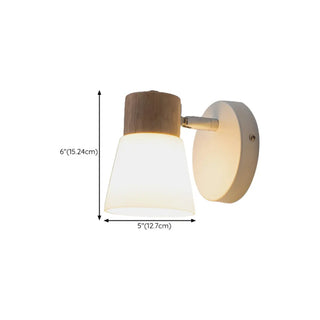 ZOWALA - Modern Wood and Frosted Glass Vanity Wall Light #size