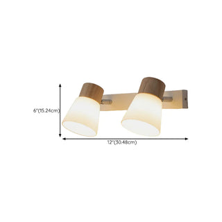 ZOWALA - Modern Wood and Frosted Glass Vanity Wall Light Image - 14