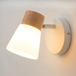 ZOWALA - Modern Wood and Frosted Glass Vanity Wall Light Image - 9