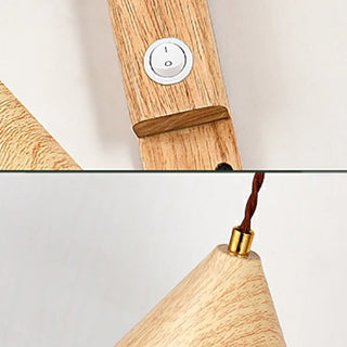 Nordic Swing Arm Adjustable Iron Wood Color Wall Light Image - 8