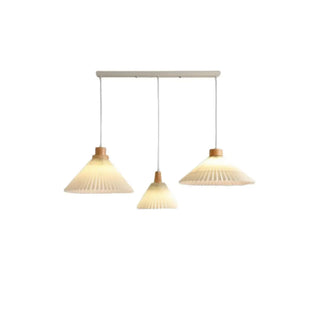 ZOWALA - Modern Pleated Fabric White Dining Room Pendant Light Image - 11