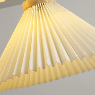 ZOWALA - Modern Pleated Fabric White Dining Room Pendant Light Image - 13