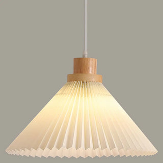 ZOWALA - Modern Pleated Fabric White Dining Room Pendant Light Image - 14