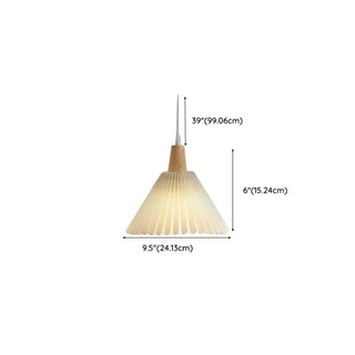 ZOWALA - Modern Pleated Fabric White Dining Room Pendant Light #size