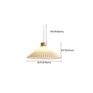 ZOWALA - Modern Pleated Fabric White Dining Room Pendant Light Image - 19