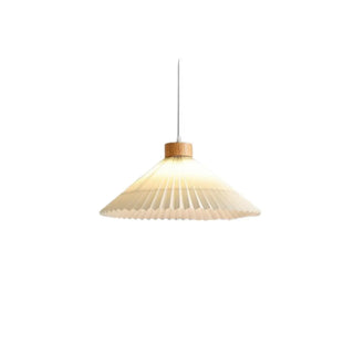 ZOWALA - Modern Pleated Fabric White Dining Room Pendant Light Image - 8