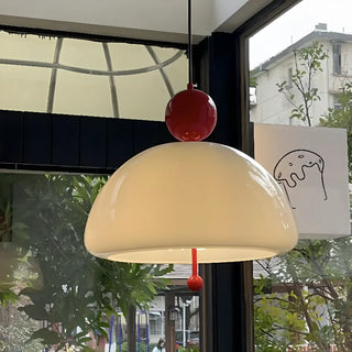 ZOWALA - Nordic Red White Glass Mushroom Chandelier Image - 2