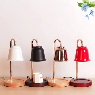 Nordic Fashion Golden Bell Shade Wooden Base Table Lamp Zawala Image - 7