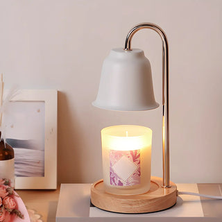 Nordic Fashion Golden Bell Shade Wooden Base Table Lamp Zawala Image - 4