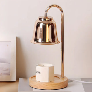 Nordic Fashion Golden Bell Shade Wooden Base Table Lamp Zawala Image - 10