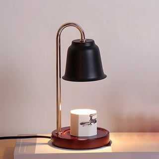 Nordic Fashion Golden Bell Shade Wooden Base Table Lamp Zawala Image - 5