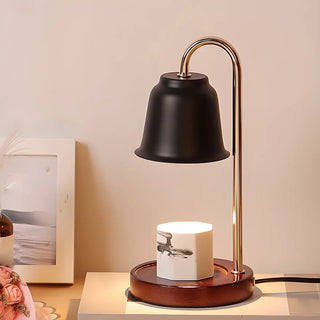 Nordic Fashion Golden Bell Shade Wooden Base Table Lamp Zawala Image - 6