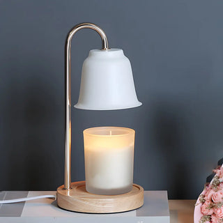 Nordic Fashion Golden Bell Shade Wooden Base Table Lamp Zawala Image - 12