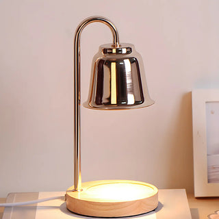 Nordic Fashion Golden Bell Shade Wooden Base Table Lamp Zawala Image - 13